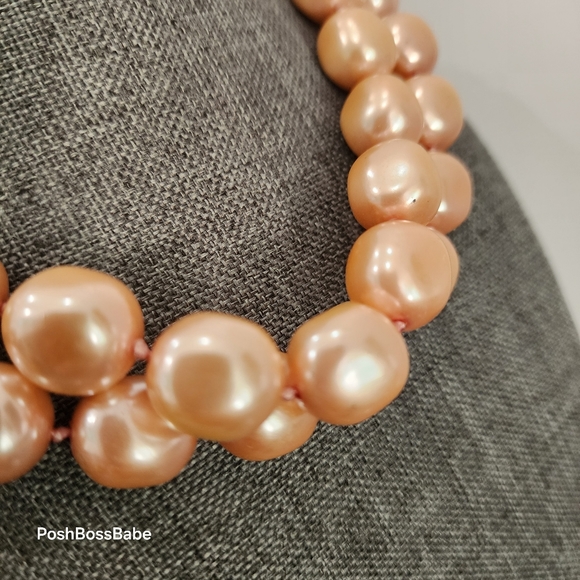 Vintage Hand-Knotted Double Strand Faux Pearl Necklace - 18" - Picture 10 of 13